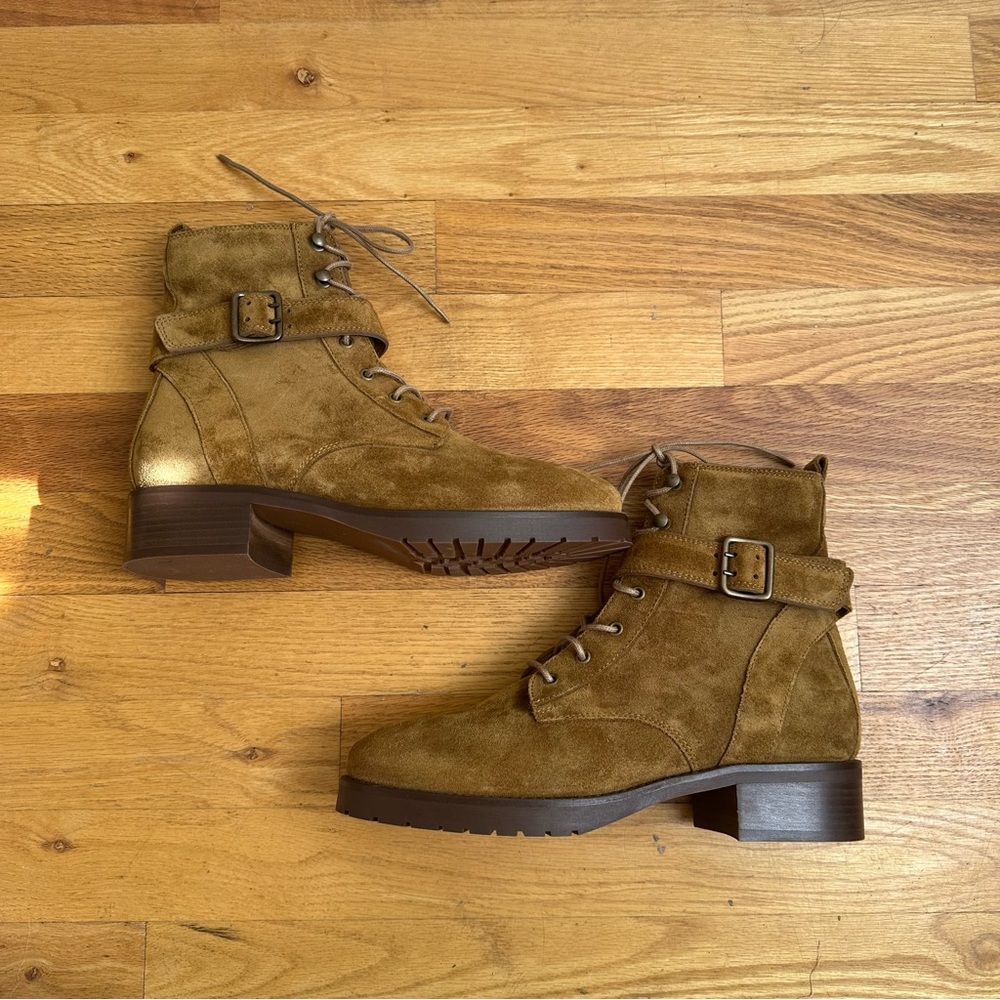 Sézane Dana ankle boots in taupe suede with a buckle detail Never Worn Size 7 - Picture 6 of 8